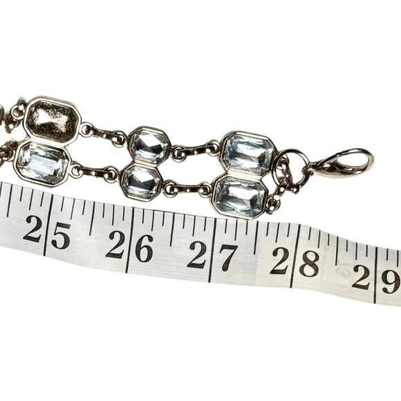 Vintage Women's Chain Jeweled Belt Silver/Gold Jeweled Rhinestone Metal SZ: S-M - Picture 9 of 9